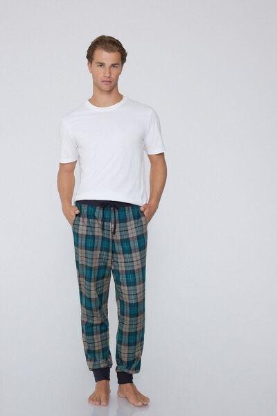 Green Patterned Cotton Joggers, 5701_799Y, large image number 1
