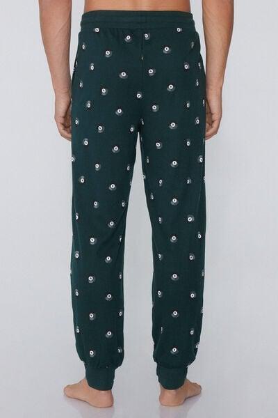 Green Patterned Cotton Joggers, 5701_801Y, large image number 2