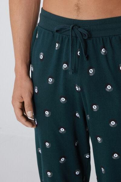 Green Patterned Cotton Joggers, 5701_801Y, large image number 3