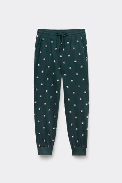 Green Patterned Cotton Joggers, 5701_801Y, large image number 4