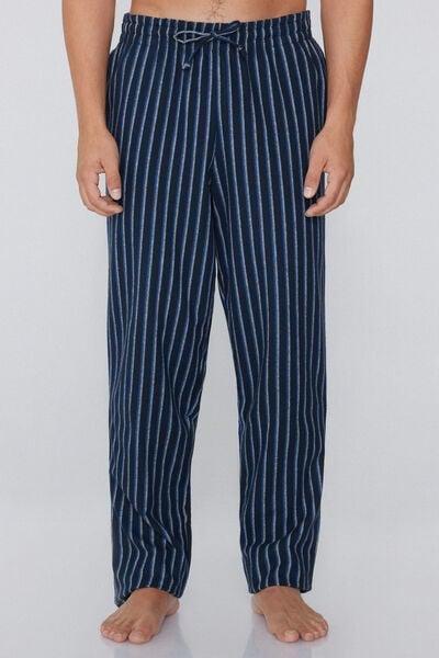 Blue Check-Print Flannel Pyjama Bottom, 5701_052Z, large image number 0