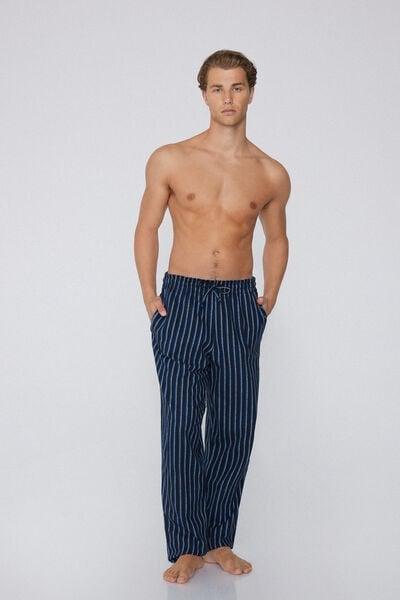 Blue Check-Print Flannel Pyjama Bottom, 5701_052Z, large image number 1