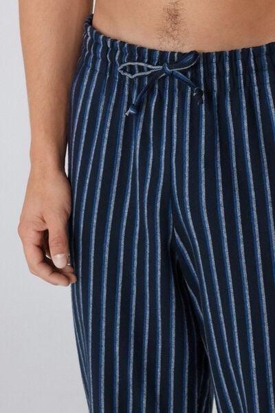 Blue Check-Print Flannel Pyjama Bottom, 5701_052Z, large image number 3