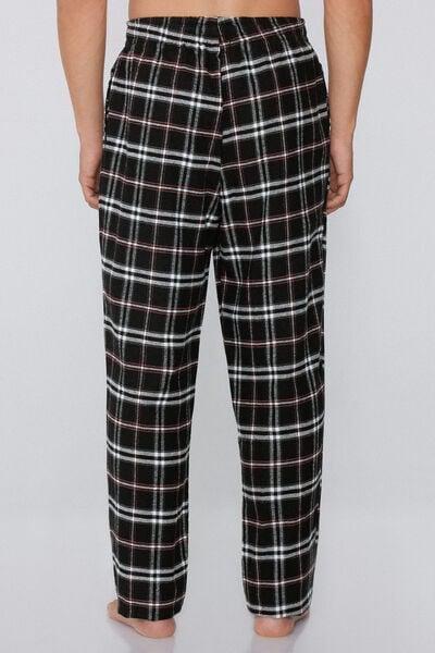 Black / White Check-Print Flannel Pyjama Bottom, 5701_910Y, large image number 2