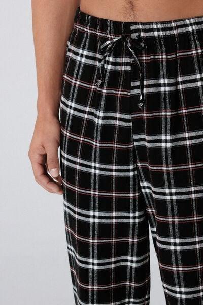 Black / White Check-Print Flannel Pyjama Bottom, 5701_910Y, large image number 3