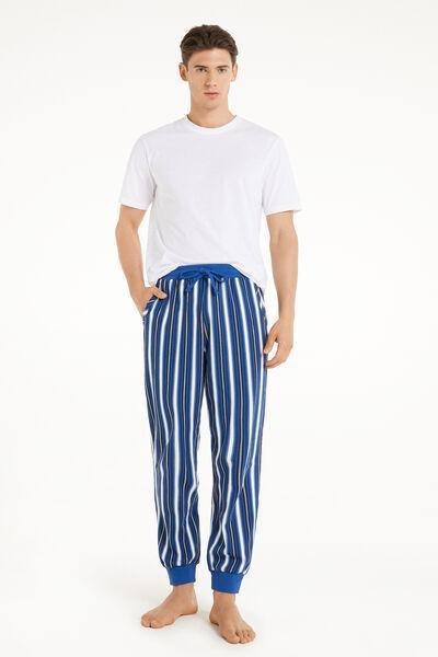Blue Multicolour Riga Irregolare Cotton Trousers, , large image number 1