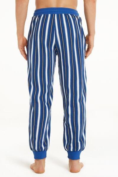 Blue Multicolour Riga Irregolare Cotton Trousers, , large image number 2