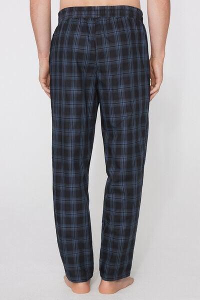 Navy Check Print Cotton Canvas Pants, 5701_242Z, large image number 2