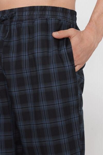 Navy Check Print Cotton Canvas Pants, 5701_242Z, large image number 3