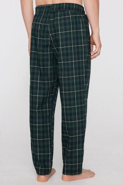 Green Check Print Cotton Canvas Pants, 5701_243Z, large image number 2