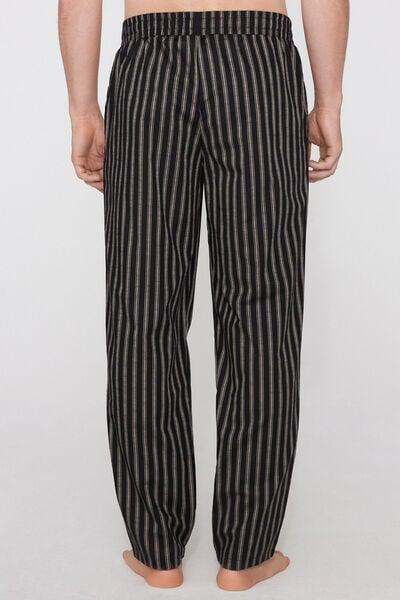 Black Printed Cotton Canvas Pants, 5701_252Z, large image number 2