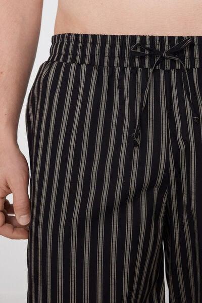 Black Printed Cotton Canvas Pants, 5701_252Z, large image number 3