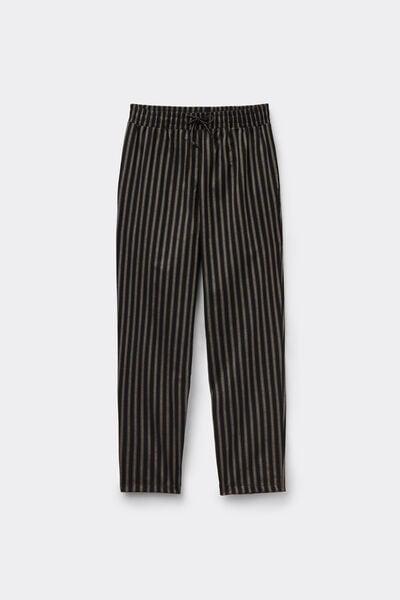 Black Printed Cotton Canvas Pants, 5701_252Z, large image number 4