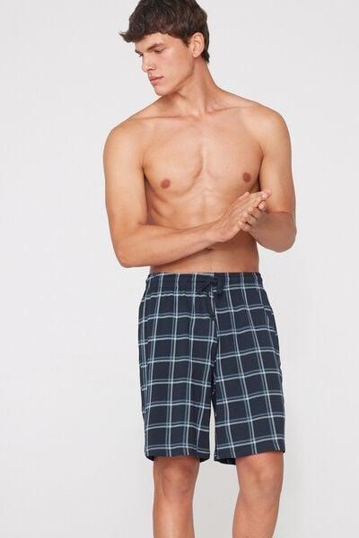 Navy Printed 100% Cotton Shorts, 5701_546Z, large image number 0