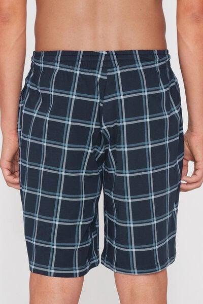 Navy Printed 100% Cotton Shorts, 5701_546Z, large image number 2