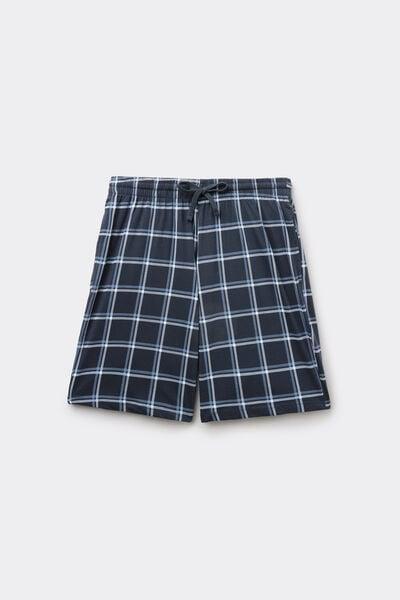 Navy Printed 100% Cotton Shorts, 5701_546Z, large image number 4