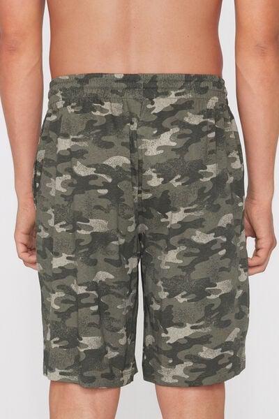 Green Printed 100% Cotton Shorts, 5701_558Z, large image number 2