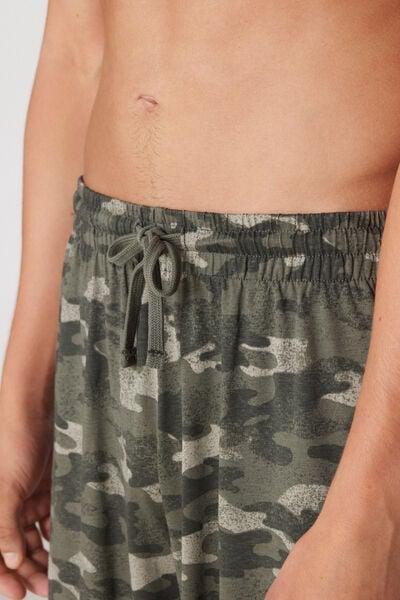 Green Printed 100% Cotton Shorts, 5701_558Z, large image number 3