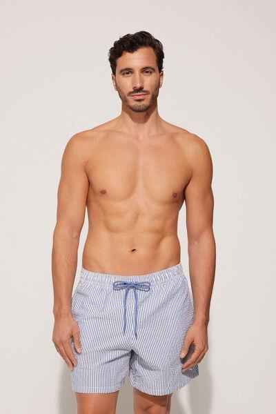 Blue Crinkled Swim Shorts, , large image number 1