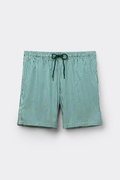 White / Green Printed Swimming Shorts, 5701_371Z, medium