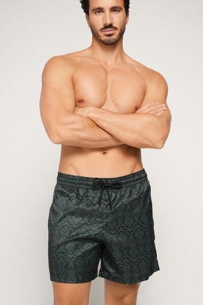 Green Printed Swimming Shorts, 5701_372Z, medium
