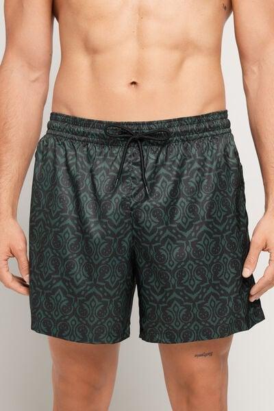 Green Printed Swimming Shorts, 5701_372Z, large image number 1