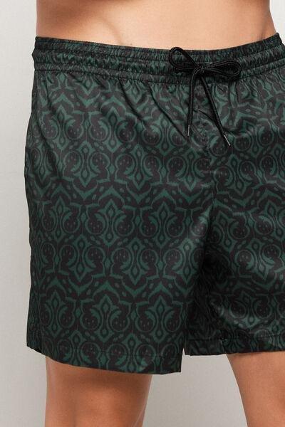 Green Printed Swimming Shorts, 5701_372Z, large image number 3