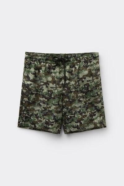 Brown Printed Viscose Swimming Shorts, 5701_373Z, large image number 2