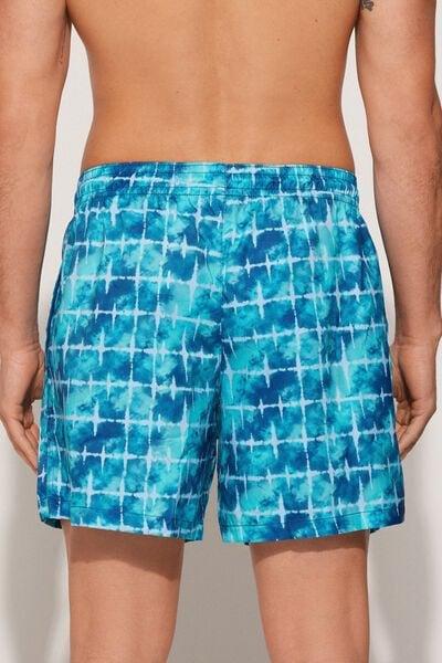 Blue Printed Swimming Shorts, 5701_515Y, large image number 2