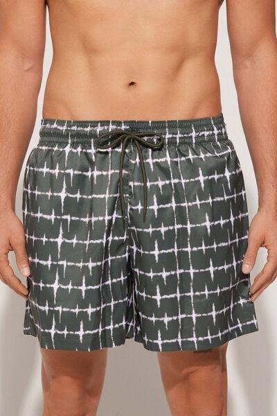 Green Printed Swimming Shorts, , medium