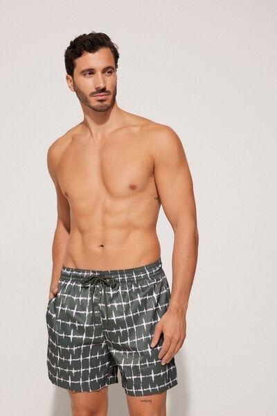 Green Printed Swimming Shorts, , large image number 1