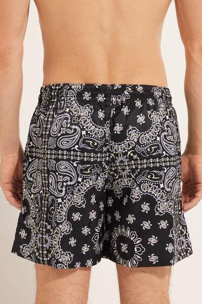 Black Printed Swimming Shorts, , large image number 2