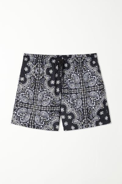 Black Printed Swimming Shorts, , large image number 4