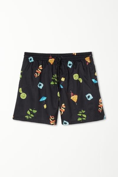 Black Printed Swimming Shorts, , large image number 4