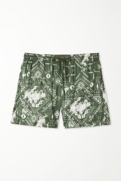 Green Printed Swimming Shorts, , large image number 4