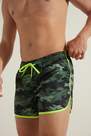 Tezenis - Green Printed Canvas Swimming Shorts With Edging