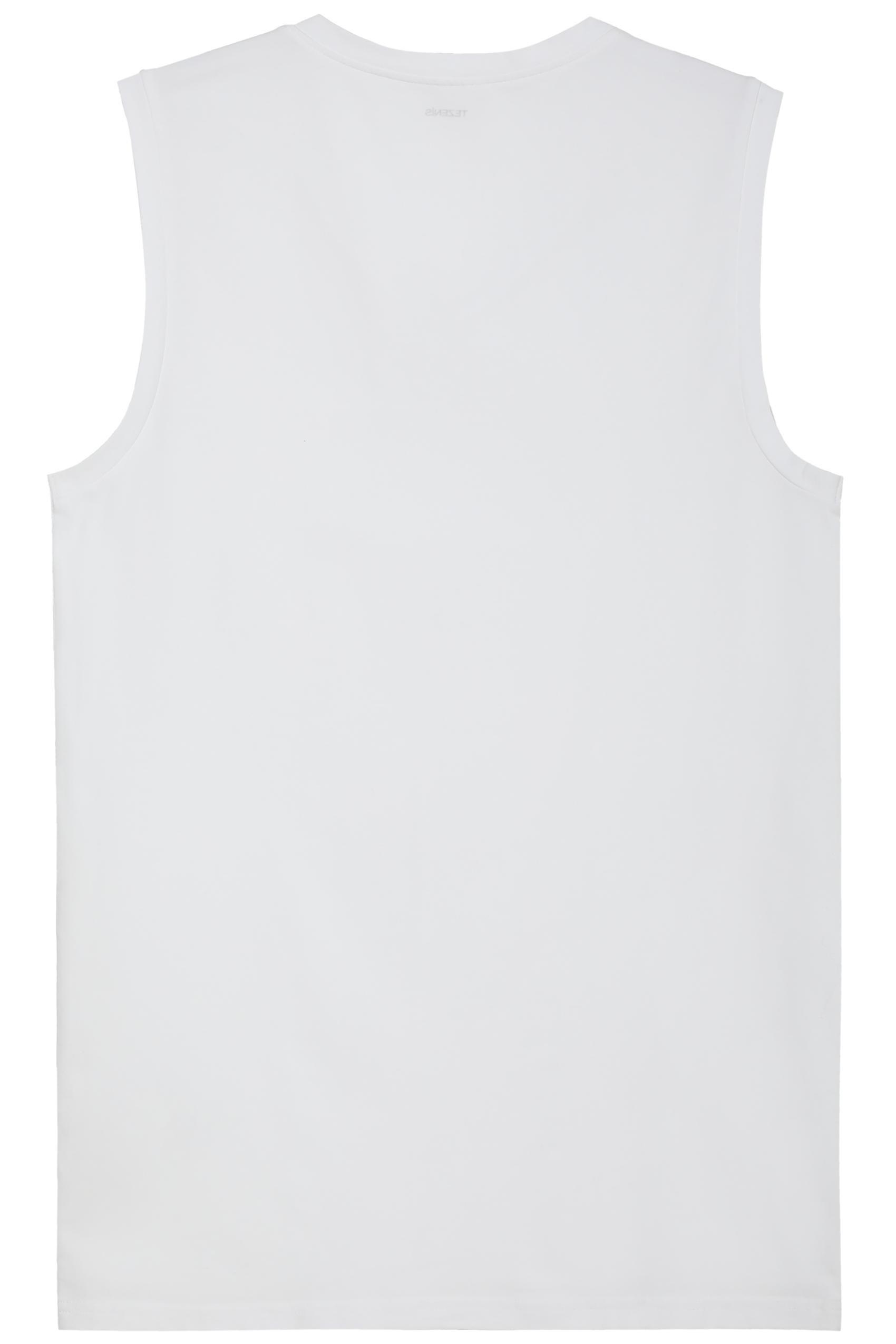 White V-Neck Stretch-Cotton Vest Top, , large image number 5