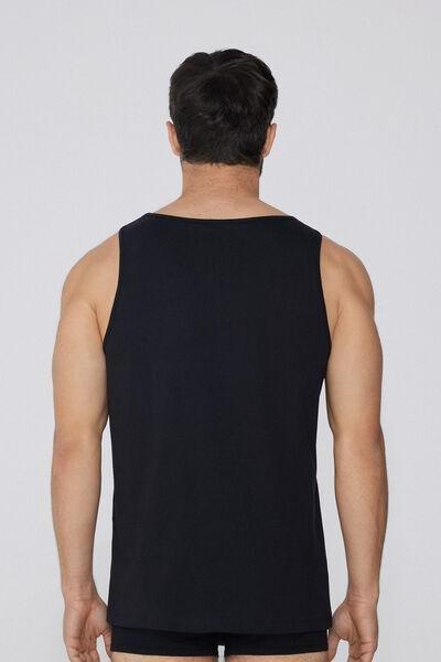 Black Round Necked Camisole, , large image number 2