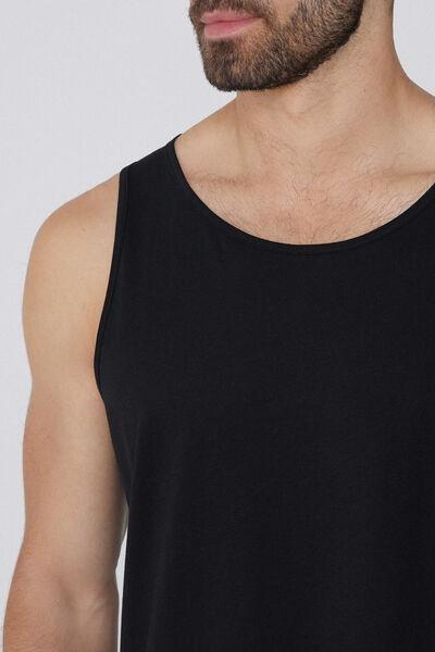 Black Round Necked Camisole, , large image number 3