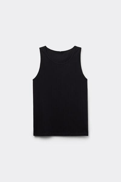 Black Round Necked Camisole, , large image number 4