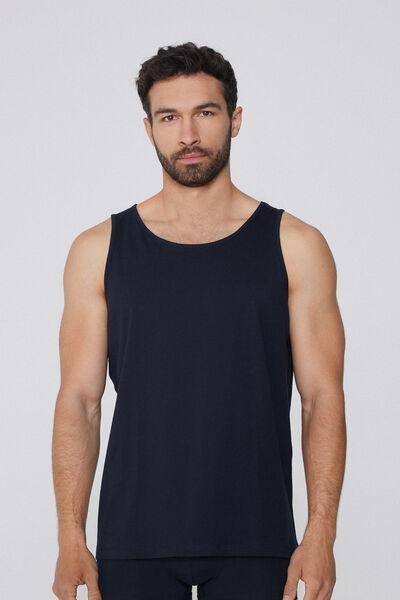 Navy Round Necked Camisole, , large image number 0