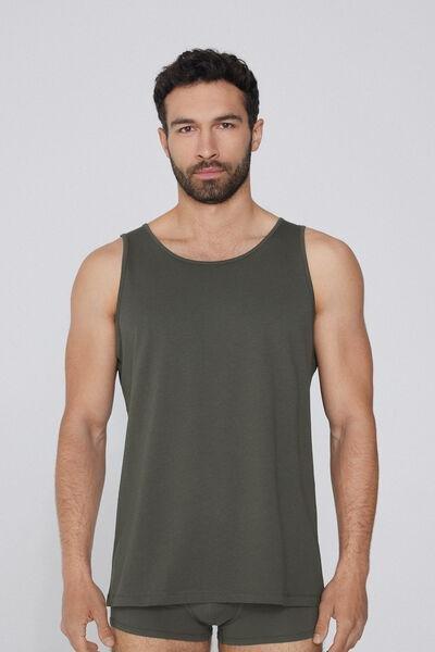 Green Round Necked Camisole, , large image number 0