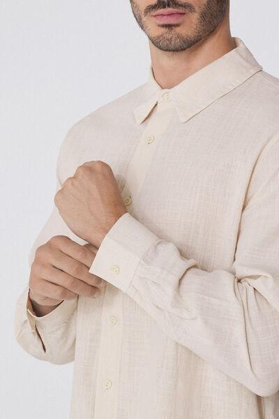 Cream Long Sleeve Shirt, , large image number 3