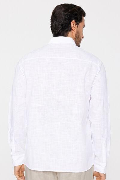 White Long Sleeve 100% Cotton Shirt, White, large image number 2