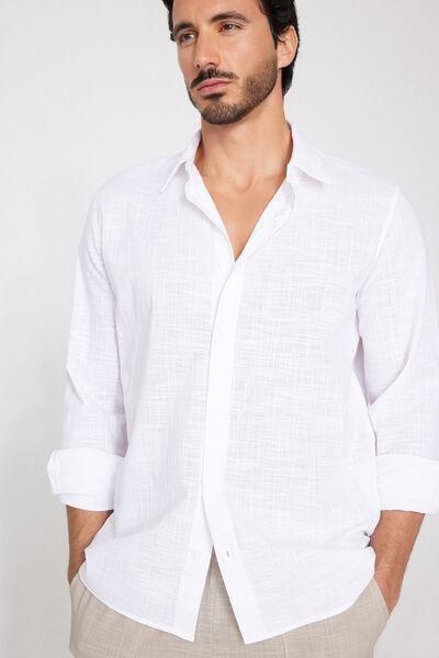White Long Sleeve 100% Cotton Shirt, White, large image number 3