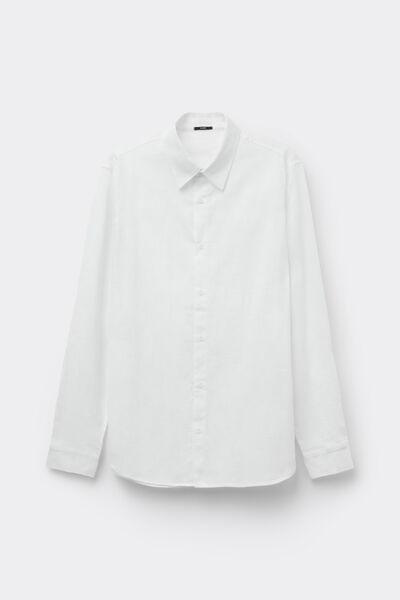 White Long Sleeve 100% Cotton Shirt, White, large image number 4