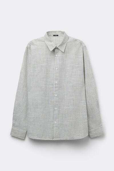 White / Green Long Sleeve 100% Cotton Shirt, 5701_389Z, large image number 4