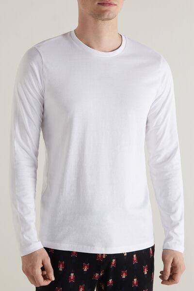 WHITE Long Sleeve Cotton Top, , large image number 0