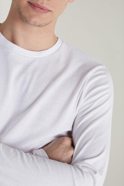 WHITE Long Sleeve Cotton Top, , large image number 1