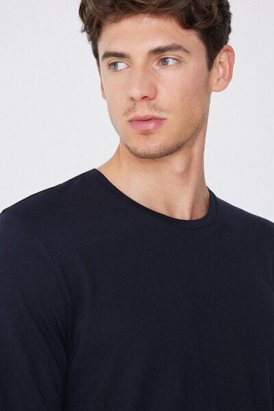 Blue Long Sleeve Top, Deep Blue, large image number 1